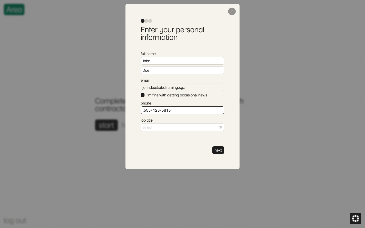 Enter your personal information