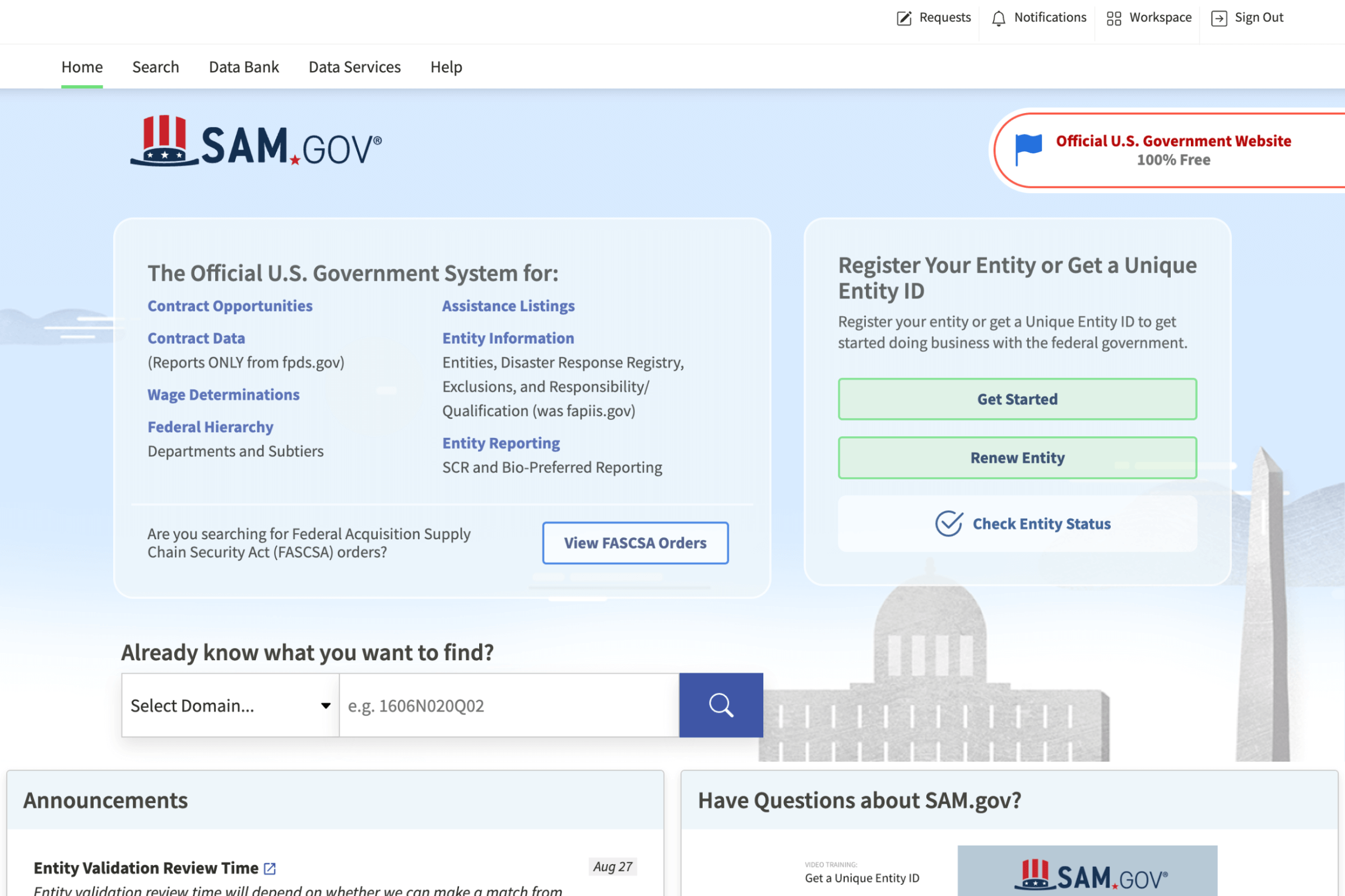 Register new entity