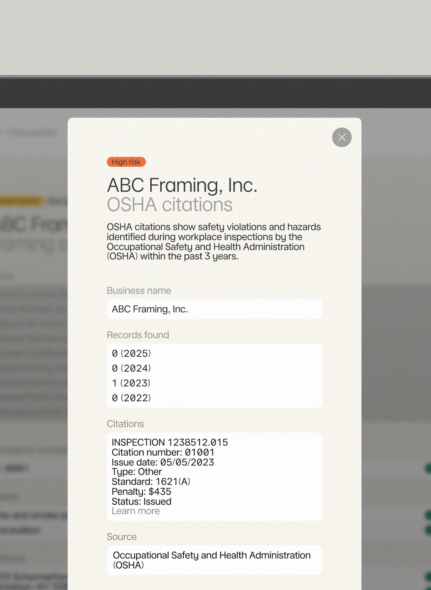 Get instant check for
compliance records